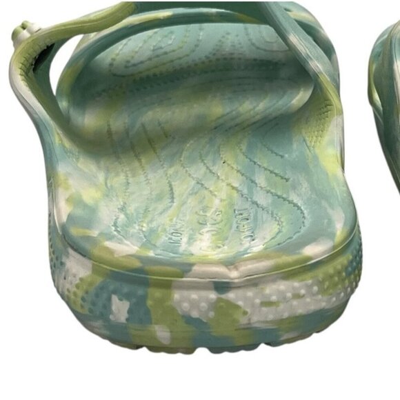 CROCS Classic Marbled Tie Dye 2 Strap Sandals Slides Water Green Women 11 Men 9 - Picture 7 of 14